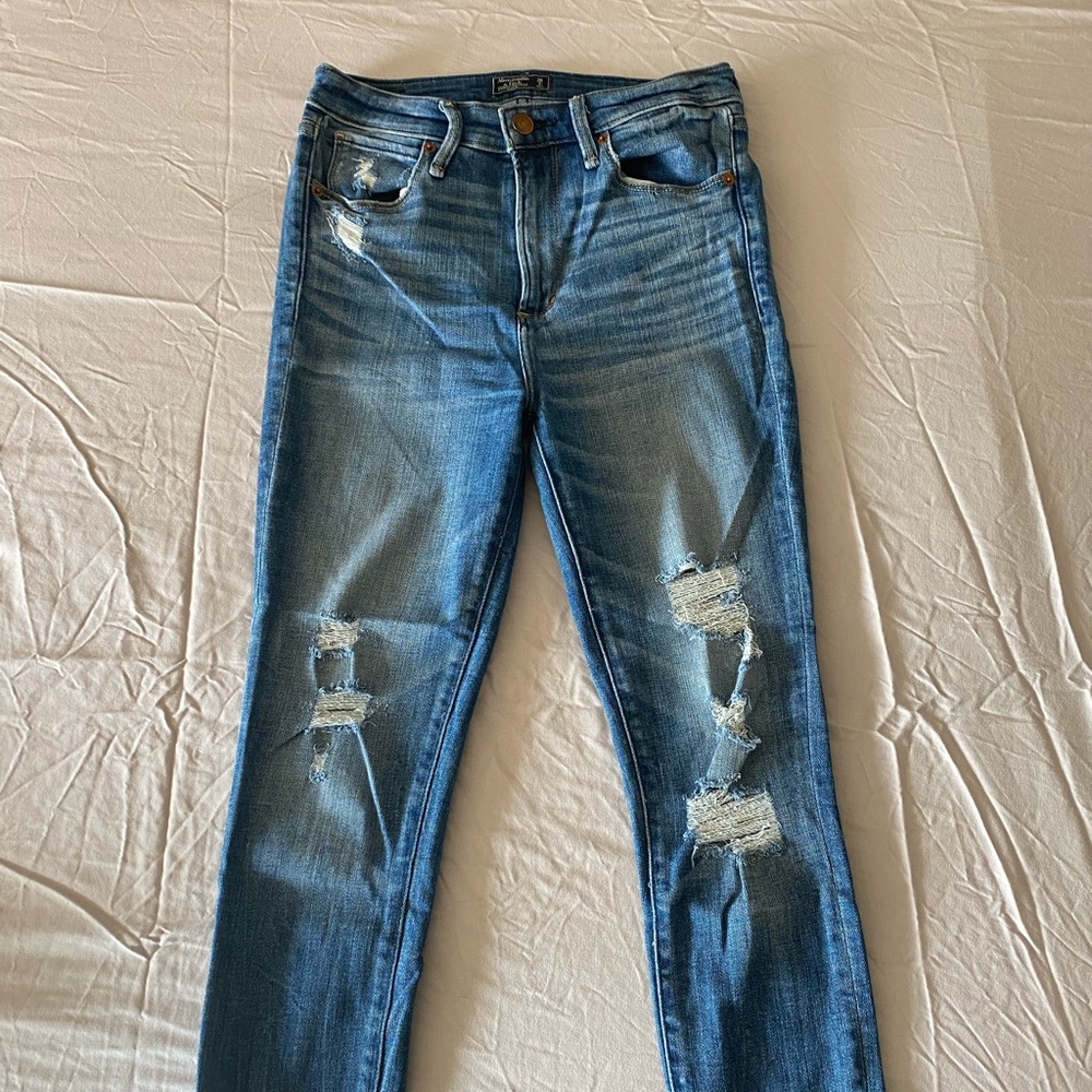 A&F High Rise Super Skinny Ankle Jeans